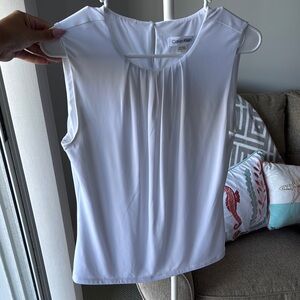 Calvin Klein Women's White Sleeveless Top